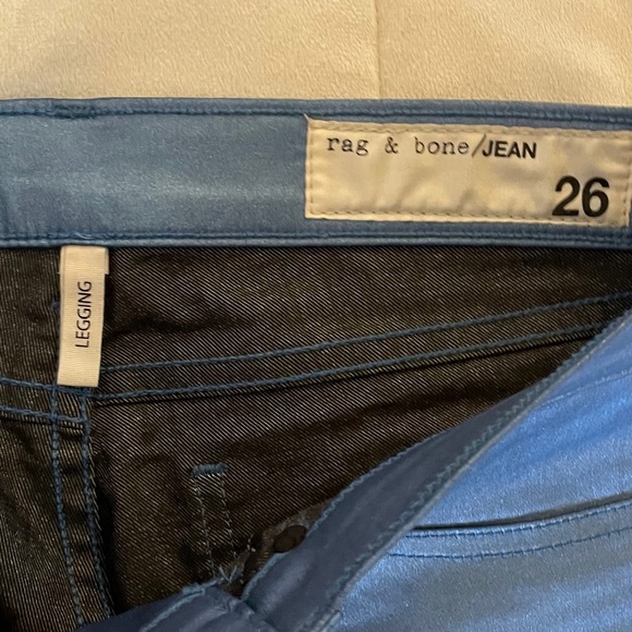 Rag & Bone Sky Blue Metallic Jean Leggings - Picture 7 of 12